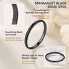 Suplight Black Ring Sterling Silver Stackable Wedding Bands Womens Dainty Ring Size 7