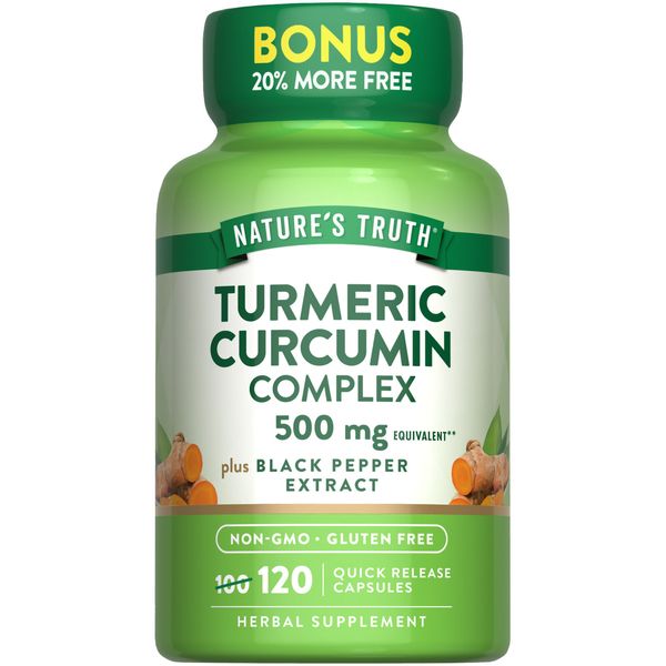 Turmeric Curcumin Complex 500mg | 120 Count | Black Pepper | by Nature's Truth