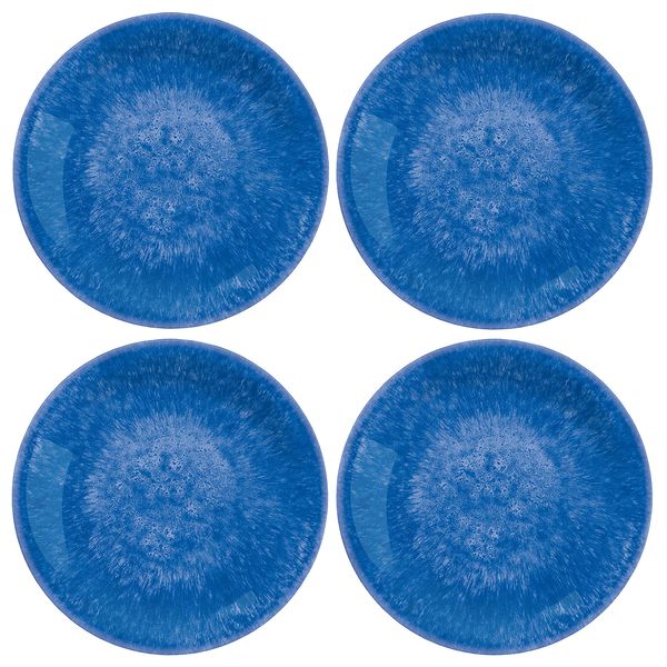 Bali Brights Dark Blue/Indigo Melamine/Plastic/BBQ/Outdoor Side Plate Set (4)