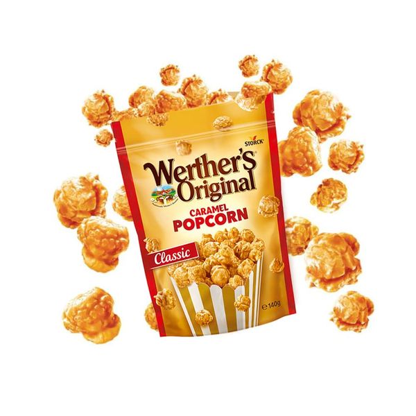 Caramel Popcorn Classic Caramel Sweets Bag 140g - light & crunchy popcorns - Pack of 2