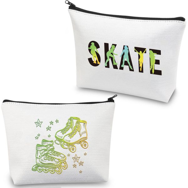 Roller Skate Gifts Makeup Bag Roller Skating Gifts for Women Girls Roller Skate Gift Roller Skating Lover Gifts Cosmetic Bag (Roller Skater Makeup Bag)