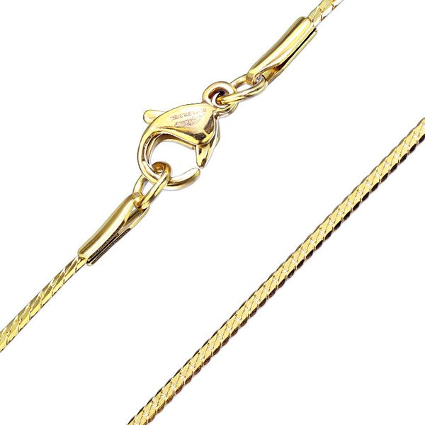 viva-adorno Edelstahl Damen oder Herren Kette Panzerkette 43,5cm Länge Halskette HK44, gold