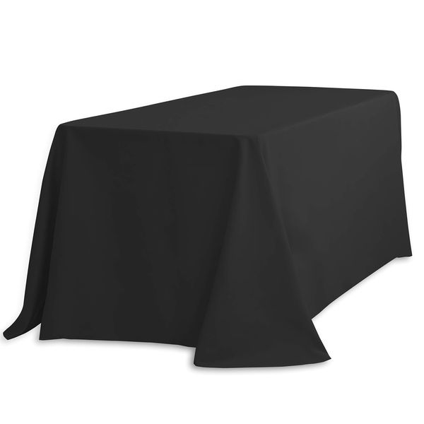 LinenTablecloth 90 x 156-Inch Rectangular Polyester Tablecloth Black