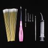 Airgoesin Tonsil Stone Removal Set: 1 Stainless Steel Tonsil Stone Removal Tool, 1 Longer Tonsillolith Exorcism Kit with LED Light, 50 Swabs and 1 Curved Irrigator Syringe to Get Rid of Bad Breath