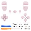 Clear material replacement full button set for eXtremeRate ps5 edge controller, cross key, share options, home, face button and R1, L1, R2, L2 trigger, no controller (cherry pink)