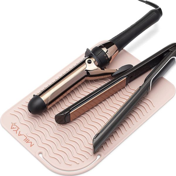 Heat Resistant Mat - Curling Iron Holder - Straightener pad - Flat Iron Holder - Silicone Mat for Hair Tools - Hot Tool Mat - Salon Tools - Hot Iron Holster - Vanity Mat - Vanity Accessories for Women