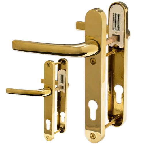UPVC Door Handle Avocet Pioneer Sprung 92mm PZ Double Glazing Pair Set Patio PVC Gold 215mm