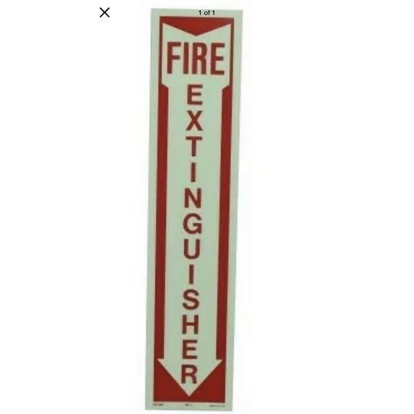 Lot Of 3  Fire Extinguisher Signs ,# FE-1,  Hy-Ko Prod Self Adhesive 18” X 4”