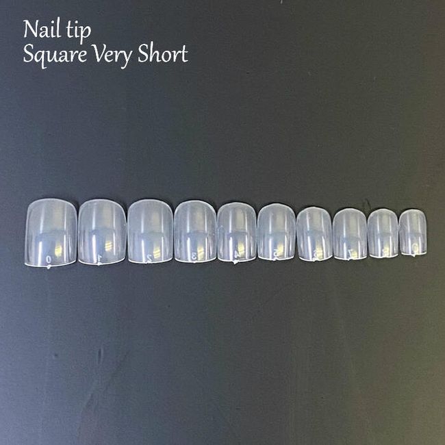 Nail tips clear square berry short approximately 600 pieces handmade