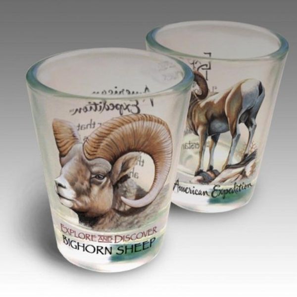 American Expedition 2SHT-146 SET OF - 2 SHOT GLASSES - BIGHORN SHEEP