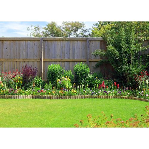 CORFOTO 8x6ft Fabric Home Back Garden Grassland Backdrop Photography Green Grass Shrub Border Background Spring Backyard Garden Decorations Bridal Shower Photoshoot Booth Studio Props