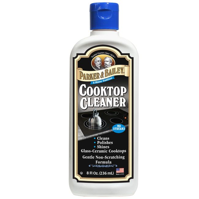 PARKER & BAILEY Cooktop Cleaner - Cooktop Cleaner for Glass Top Non-Scratch Stove Cleaner Glass Stovetop Cleaner Glass Stove Top Cleaner Kitchen Cleaner Clean Polish Shine Glass Ceramic Stoves - 8 oz