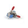 10Pcs DPDT Mini Toggle Switch ON-ON (250V/3A, 125V/6A) - 6 Pin Terminals, Red Cap ﻿