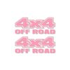 2-4x4 Offroad Solid Pink Design 13" Vinyl Decals Truck Box Stickers (2 Decal Set - Solid Pink)