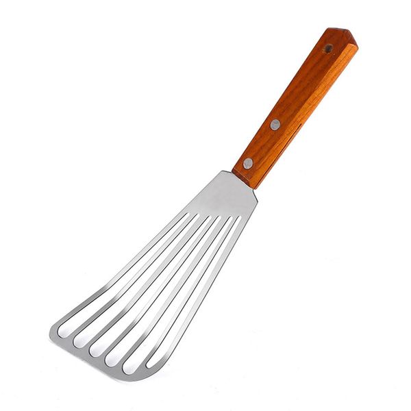 Fish Spatula Stainless Steel Fish Turner Stainless Steel Slotted Turner Professional Fish Spatula for Cooking Fish Egg Meat Dumpling Frying (1, Silver)