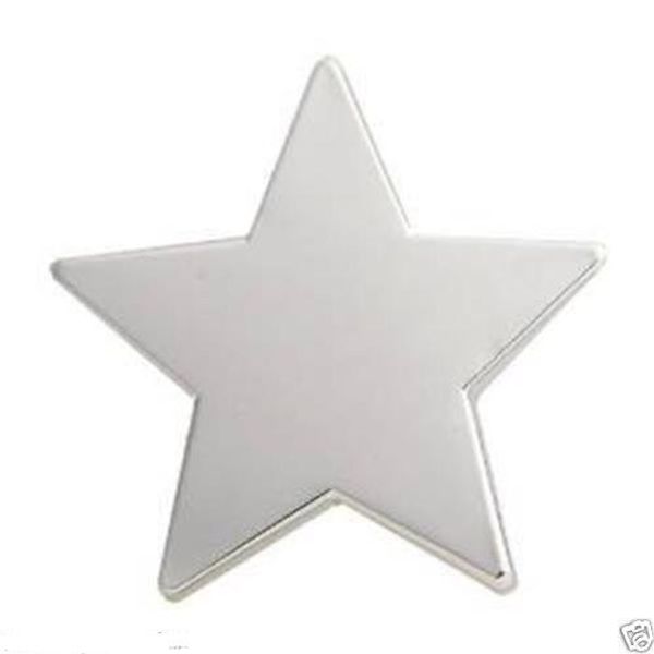FLAT MERIT STAR BADGE 20MM in GOLD, SILVER or BRONZE (SILVER)