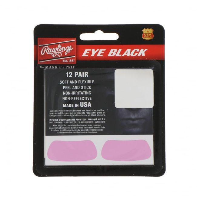 Rawlings Baseball Eye Black Seal EB12 Pink 12 Pairs 24 Pack