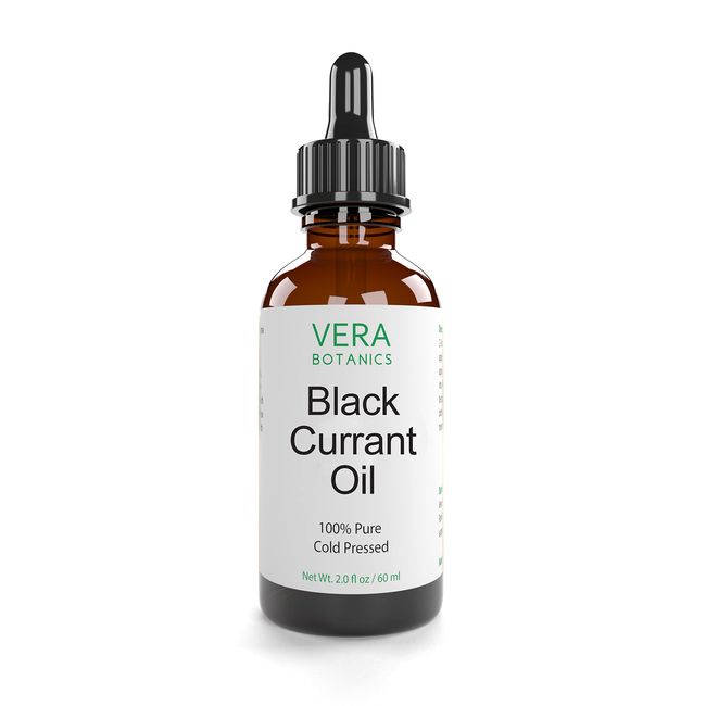 Vera Botanics BLACK CURRANT OIL 100% Pure & Natural, Unrefined, Cold-Pressed For Face, Dry Skin, Nails, Lips, Body & Hair - Reduce Hair Breakage