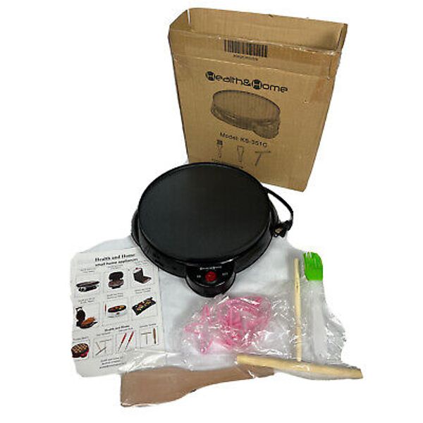 NIB Health and Home Electric Crepe Maker 10" Crepe Non Stick Pan Griddle KS-351C