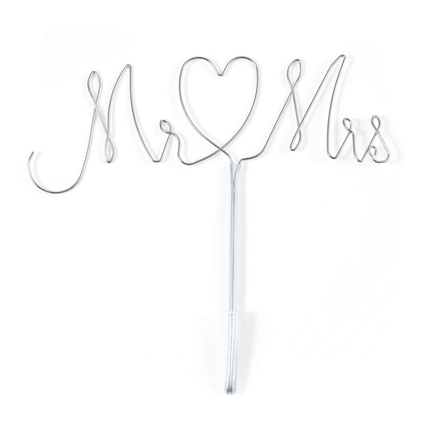 Mr. & Mrs. Twisted Wire Cake Topper