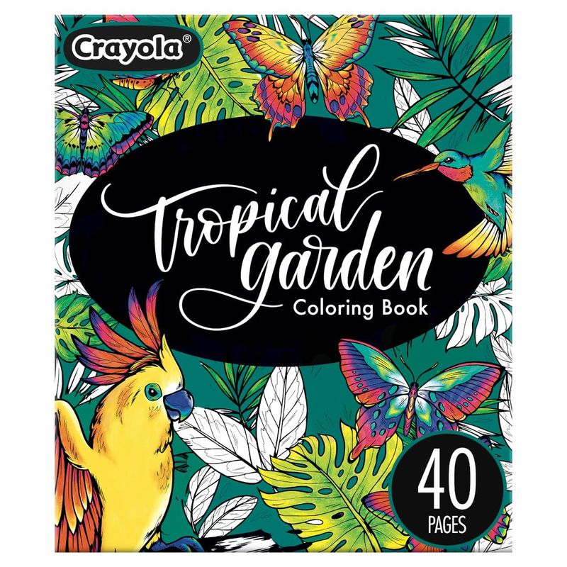 Crayola Tropical Garden Adult Coloring Book (40pgs), Adult Coloring ...