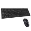 JUSTOP Extra Value Wired Keyboard And Mouse Set PC Computer Desktop Combo Slim UK Layout USB Connectors