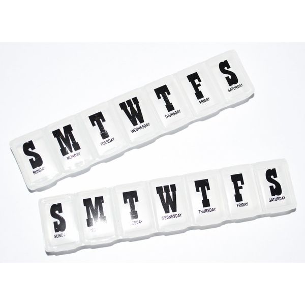 Double Pack Large Clear Print 7 Day Weekly Pill Box