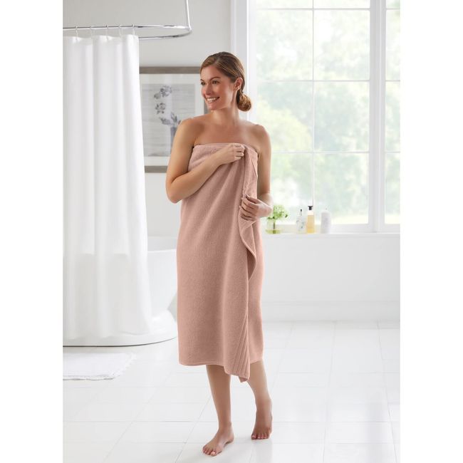 BrylaneHome Zero Twist Oversized Bath Sheet, Blush Beige