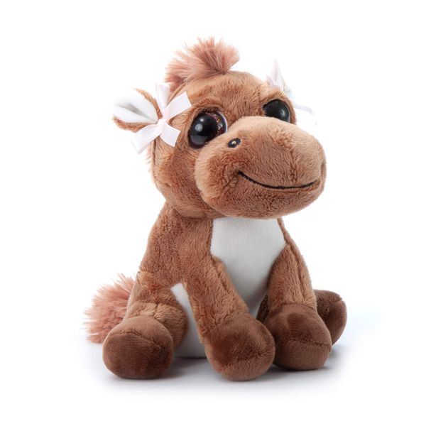 The Petting Zoo Horse Stuffed Animal, Gifts for Kids, Bright Eye Zoo Animals, Horse Plush Toy 7 inches