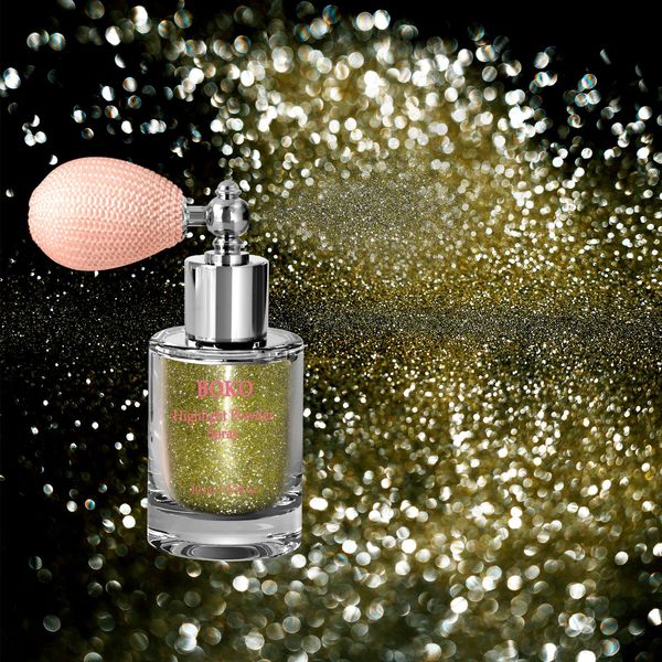 Boko Body Glitter Spray, Diamond Gold Glitter Spray for Sparkling Body Face Hair Nail Clothes, Hair Glitter Spray Body Shimmer Powder for Highlighter Makeup Christmas Rave Accessories - Golden Tulip