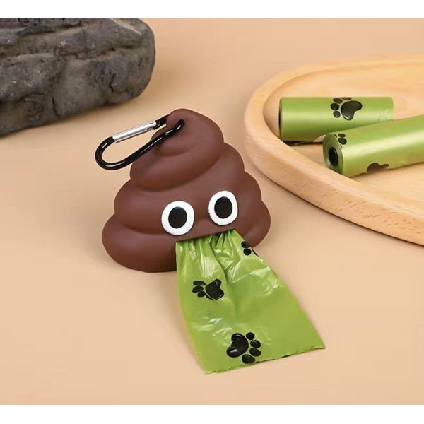 Portable Poop Shaped Pet Waste Bag Holder With Clip