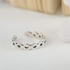 SNORSO Polished Entangled Grid Sterling Silver Stackable Thumb Knuckle Toe Ring for Women Eternity Infinity Ring