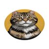 Tabby Cat Striped Cat Cute Illustration PopSockets Adhesive PopGrip