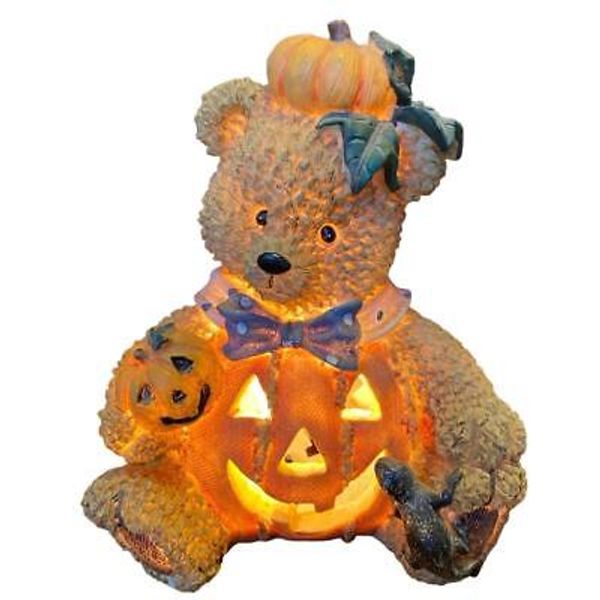 Table Top Lamb Teddy Bear Pumpkin Halloween Spirit Light Still Work Light Bulb