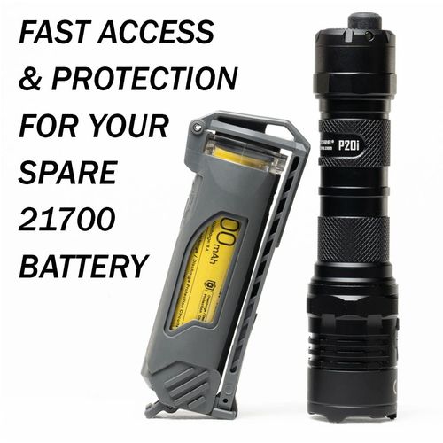 Thyrm CellVault-21 Rechargeable Battery Storage Case, Waterproof, for 21700 Batteries for Premium Tactical flashlights, Made in USA (Black)