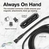 BoxWave Cable Compatible with Tecno Pova 5 - MagnetoSnap AllCharge Cable, Magnet Charging Cable USB Type-C Micro USB - Jet Black