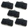 Ex-Pro 2 Gang High Impact Trailing Extension Socket, without Plug and Cable, 13A, Black - 5 Pack