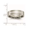 Chisel Titanium/Silver Two-Tone Titanium Flat 6mm Sterling Silver Inlay Brushed Band (Width=6)
