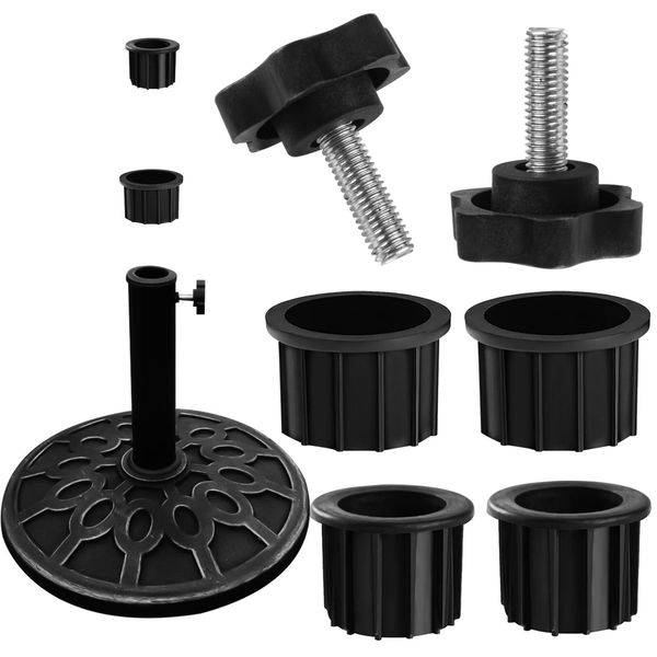 6 Pcs Umbrella Base Stand Replacement Parts,Courtyard Umbrella Base Replacement Parts Outdoor Umbrella Hole Ring Plug Cover with M8 Thread Screw Replacement Hand Knob Backyard Courtyard Table Decks