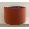 Burnt Orange Velvet Botanical Charcoal Grey Monkey Drum Lampshade