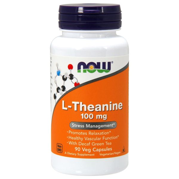 NOW Foods L-Theanine, 100 mg, 90 Veg Capsules