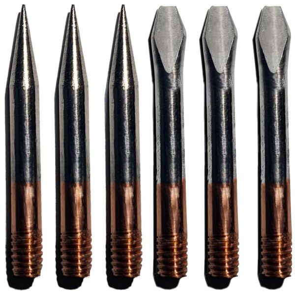 Soldering Tip, Screw-In Tip, M4 Thread, Parkside, Replacement - Set of 6 Soldering Tip Replacement Soldering Tips Set Soldering Station Tool Te Temperature Control - 6 Pieces
