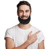 MIKIMIQI Beard Bandana, 3 Pack Men Beard Bib Black Beard Covers Soft Comfortable and Silky Satin Facial Hair Apron Guard Bonnet Rag Man Bedtime Bib Beard Cap Ear Beard Bandana