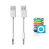 Amicable Replacement iPod Shuffle Charging Cable, (2) 3.5mm Jack/Plug for iPod Shuffle, USB Power Charger Sync Data Transfer Cable, 3rd 4th 5th MP3