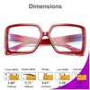 Oversized Blue Light Blocking Glasses Non Prescription Red Frame Eyeglasses