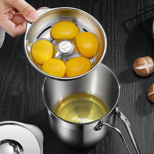 Beowanzk Stainless Steel Egg Separator, Egg Yolk Egg White Divider, 3 Piece Egg Separator Set, Kitchen Cooking Baking Assistant Gadget, Dishwasher Safe