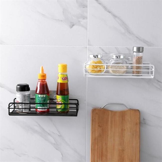 Iron Bathroom Shelf Shower Wall Mount Shampoo Storage Holder With