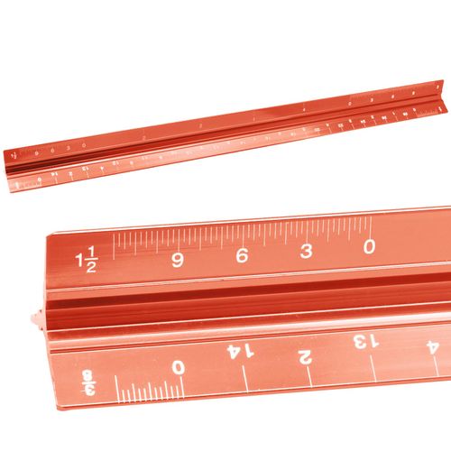 Biaungdo Architectural Scale Ruler, 12 Inch Solid Aluminum Triangular Drafting Tool, Laser-Etched Architect Scales Ruler for Architects Students Draftsman Engineers, Golden