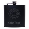 Personalized Custom Firefighter Girlfriend Black Stainless Steel Hip Customizable Flask