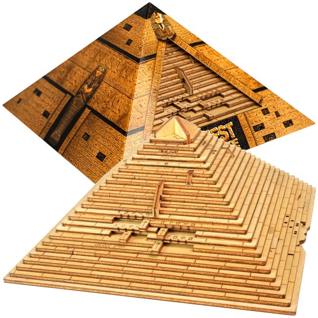 ESC WELT Quest Pyramid 3D Puzzle Box Crew Box Brain Teaser Wooden Puzzle with Secret Esoteric Pyramid Escape Game Unique 3D Paddle Box for Adults Parent Child Girl Craft Wooden